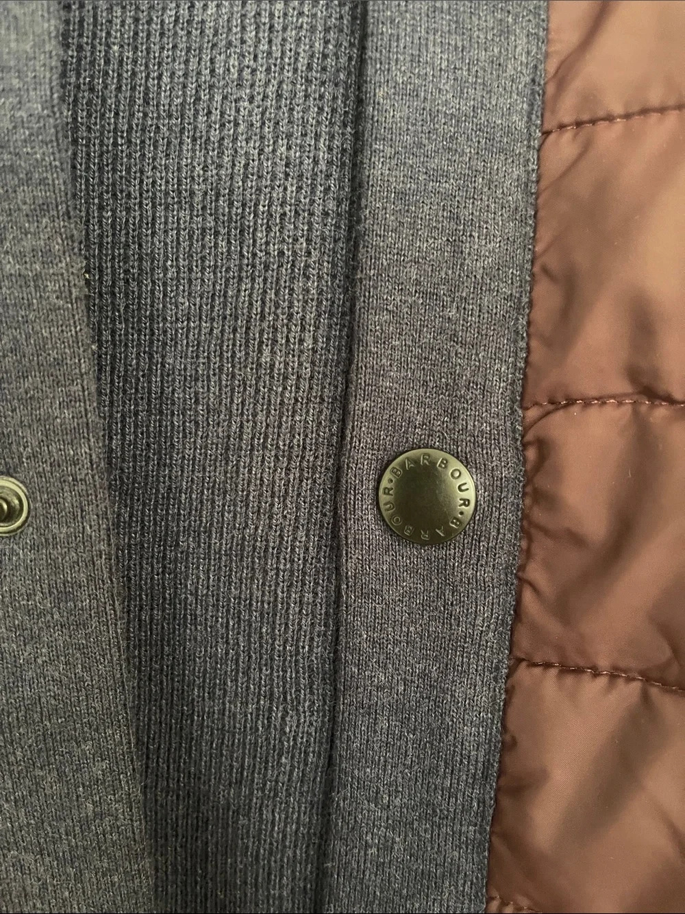 Barbour Quilted Vest in Burgundy with Navy Trim